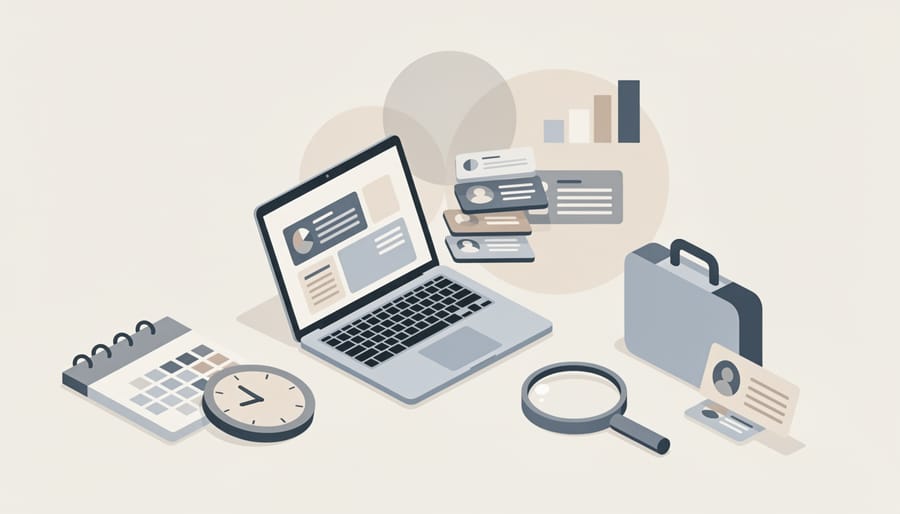 Books, blank notebook, and study accessories arranged on a desk next to a laptop, suggesting flexible HR analytics learning.